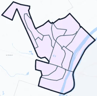 Carte de densité de population étudiante de Chatou