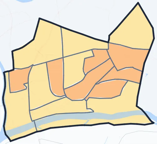 Carte de densité de population de Conflans-Sainte-Honorine