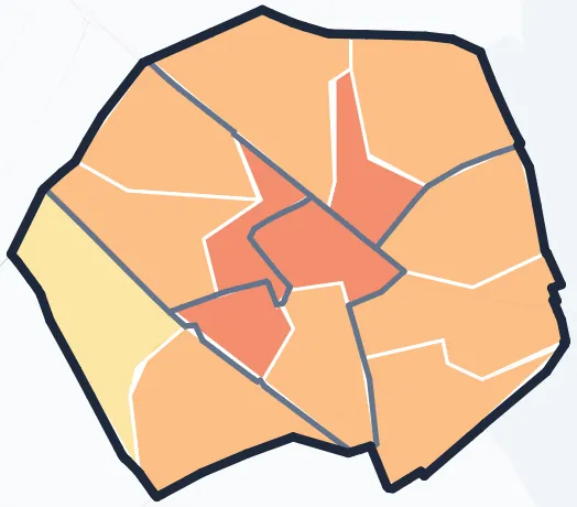 Carte de densité de population de Houilles