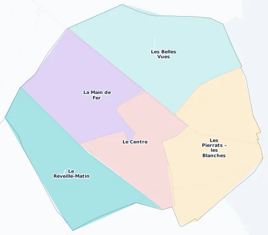 Carte des arrondissements et quartiers de Houilles