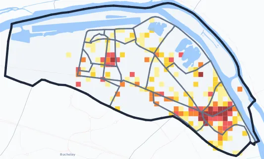 Carte des commerces de Mantes-la-Jolie