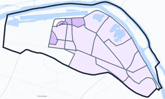 Carte de densité de population étudiante de Mantes-la-Jolie