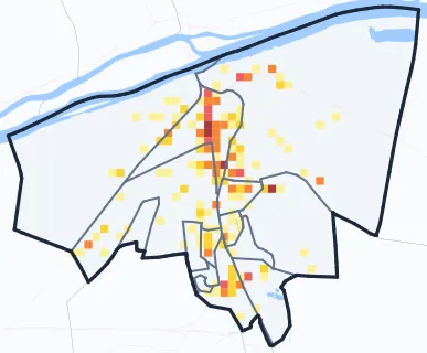 Carte des commerces de Les Mureaux
