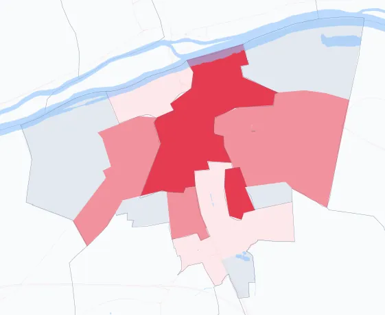 Carte de la valeur locative de référence de Les Mureaux