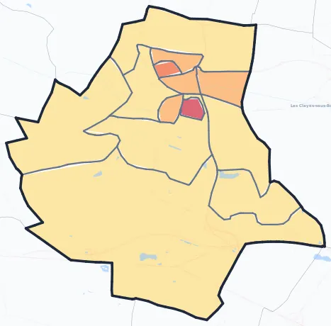 Carte de densité de population de Plaisir