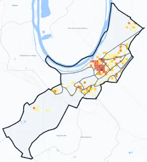 Carte des commerces de Poissy