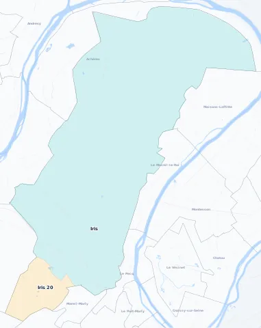 Carte des arrondissements et quartiers de Saint-Germain-en-Laye