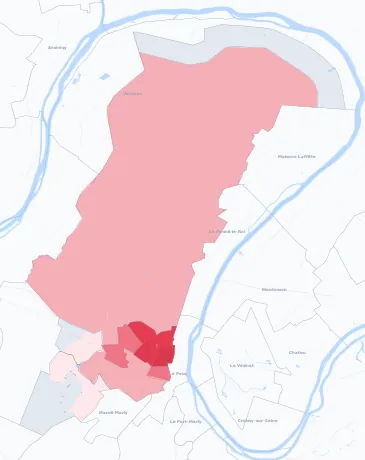 Carte de la valeur locative de référence de Saint-Germain-en-Laye
