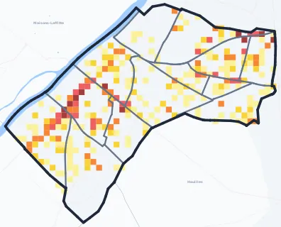 Carte des commerces de Sartrouville