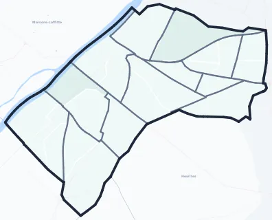 Carte de densité d'emplois salariés estimés de Sartrouville