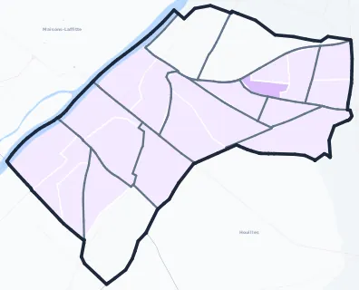Carte de densité de population étudiante de Sartrouville