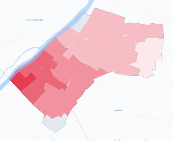 Carte de la valeur locative de référence de Sartrouville