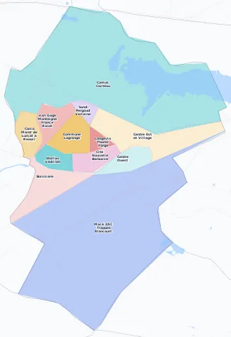 Carte des arrondissements et quartiers de Trappes