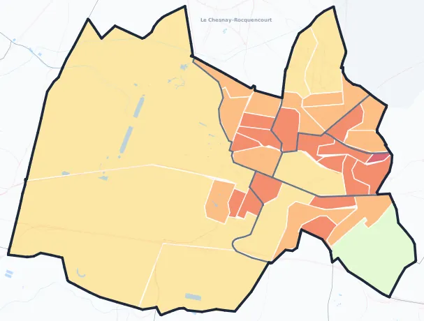 Carte de densité de population de Versailles