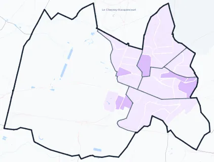 Carte de densité de population étudiante de Versailles