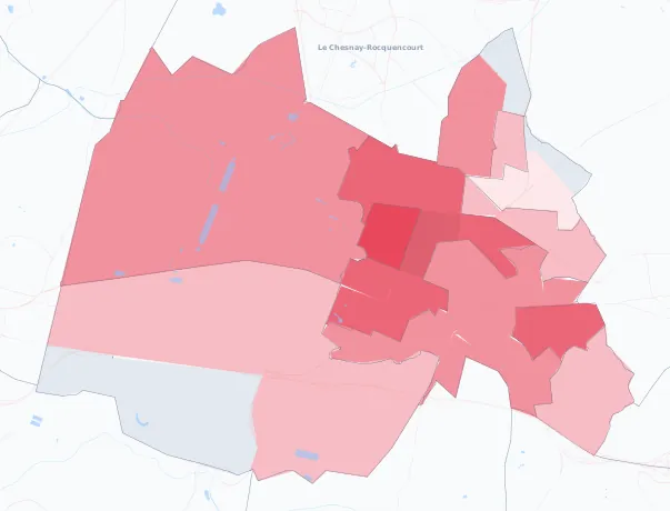 Carte de la valeur locative de référence de Versailles