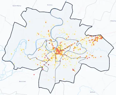 Carte des commerces de Niort