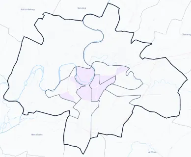 Carte de densité de population étudiante de Niort