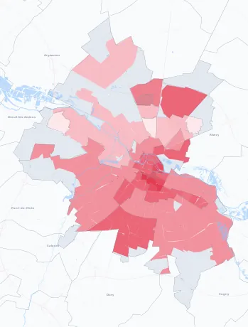 Carte de la valeur locative de référence de Amiens