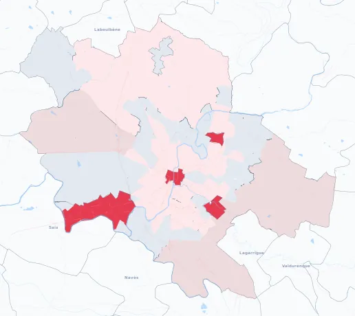 Carte de la valeur locative de référence de Castres