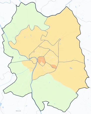Carte de densité de population de Montauban
