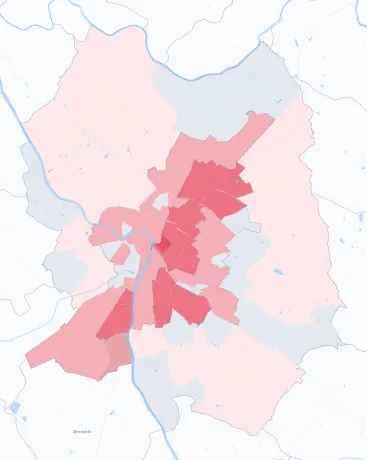 Carte de la valeur locative de référence de Montauban
