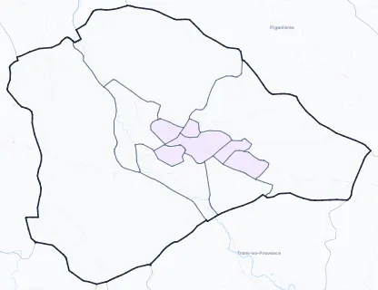 Carte de densité de population étudiante de Draguignan