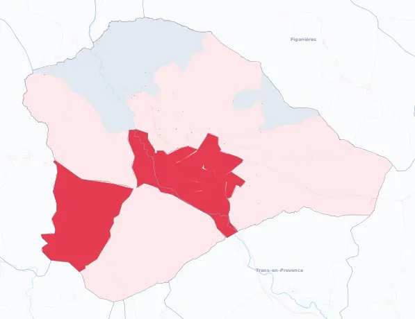 Carte de la valeur locative de référence de Draguignan