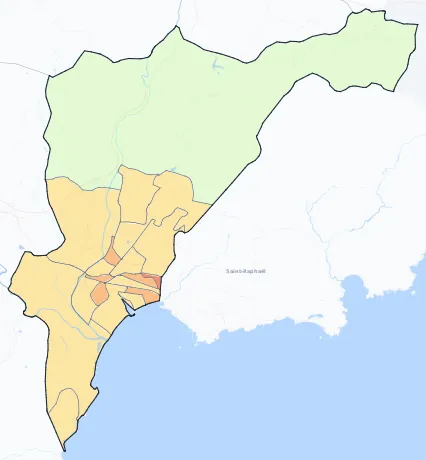 Carte de densité de population de Fréjus