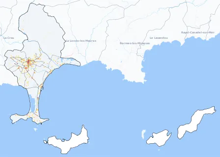Carte des commerces de Hyères