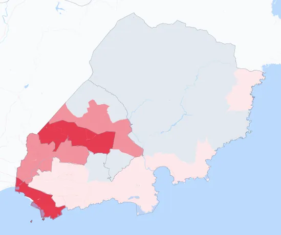 Carte de la valeur locative de référence de Saint-Raphaël