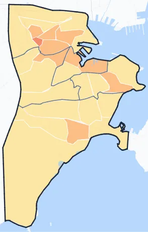 Carte de densité de population de La Seyne-sur-Mer