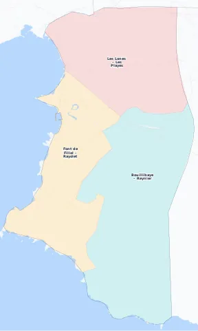 Carte des arrondissements et quartiers de Six-Fours-les-Plages