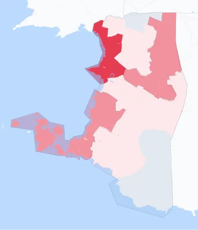 Carte de la valeur locative de référence de Six-Fours-les-Plages