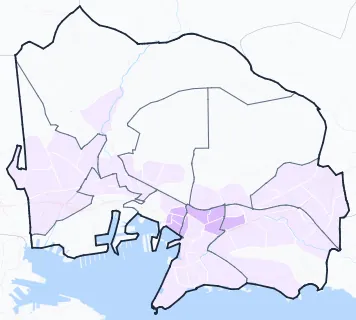 Carte de densité de population étudiante de Toulon