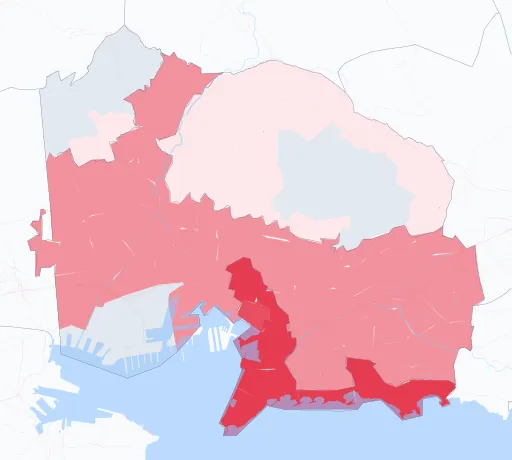 Carte de la valeur locative de référence de Toulon