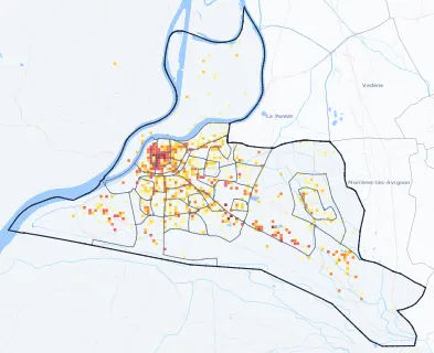 Carte des commerces de Avignon