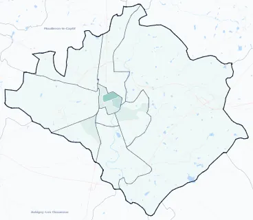 Carte de densité d'emplois salariés estimés de La Roche-sur-Yon