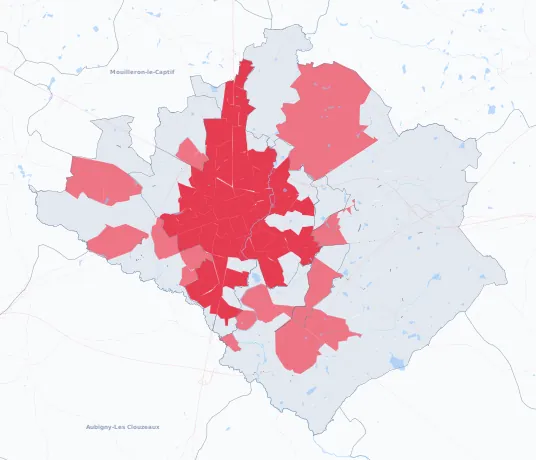 Carte de la valeur locative de référence de La Roche-sur-Yon