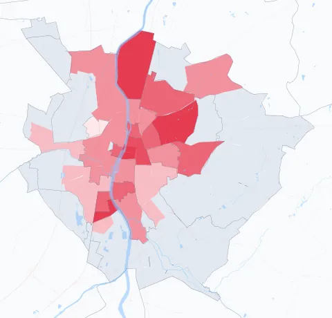 Carte de la valeur locative de référence de Châtellerault