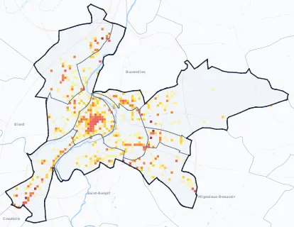 Carte des commerces de Poitiers