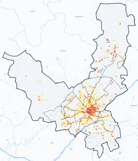 Carte des commerces de Limoges