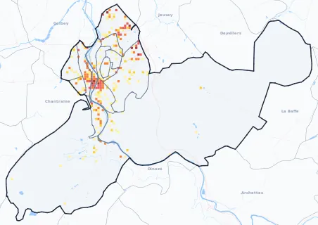 Carte des commerces de Épinal