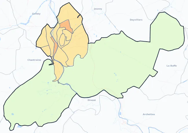 Carte de densité de population de Épinal