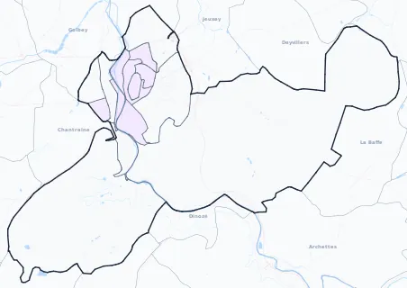 Carte de densité de population étudiante de Épinal