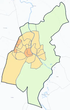 Carte de densité de population de Auxerre