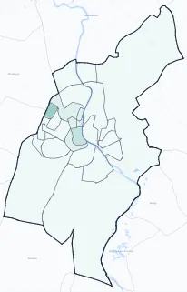 Carte de densité d'emplois salariés estimés de Auxerre