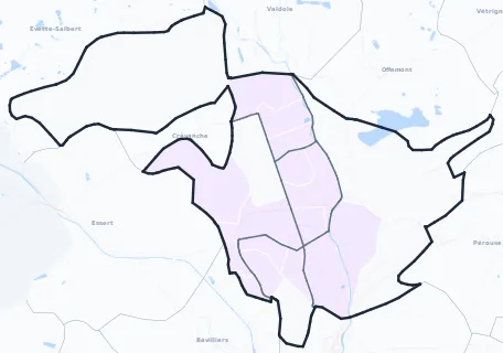 Carte de densité de population étudiante de Belfort