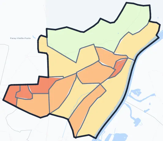 Carte de densité de population de Athis-Mons