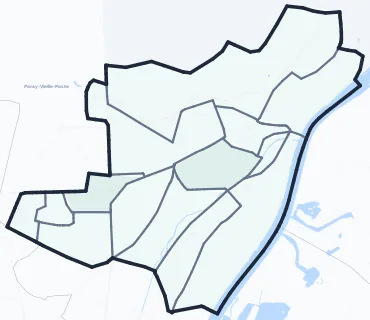 Carte de densité d'emplois salariés estimés de Athis-Mons